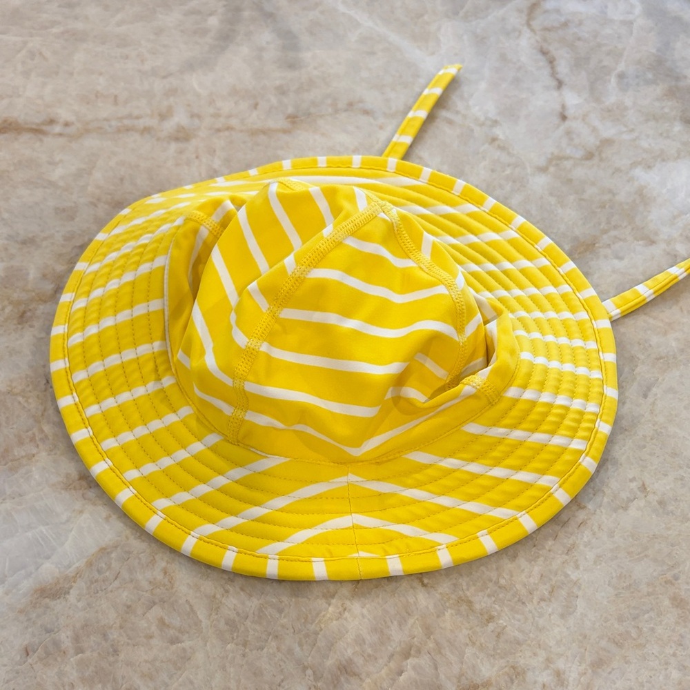 Hanna Andersson Yellow and White Striped Sun Hat for Kids